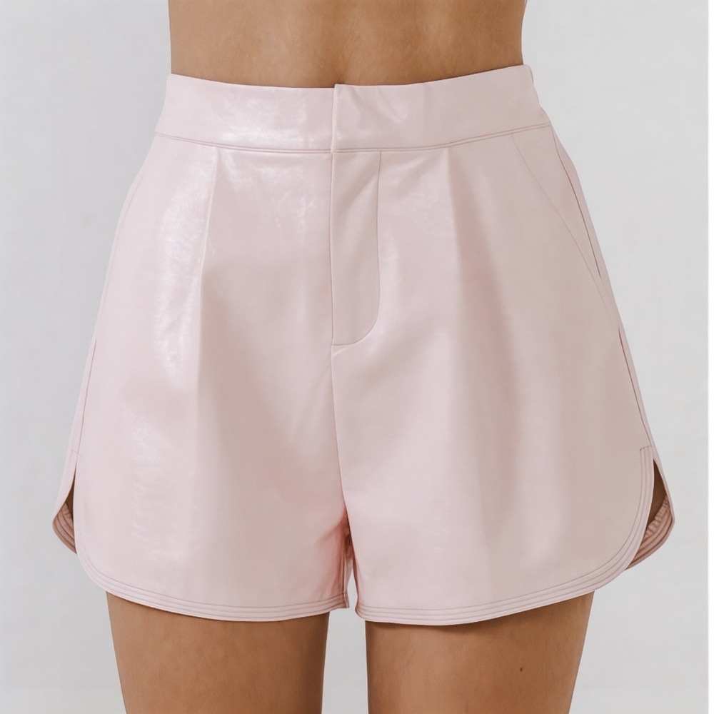 GREY LAB Los Angeles Light Pink Faux Leather Shorts Size L